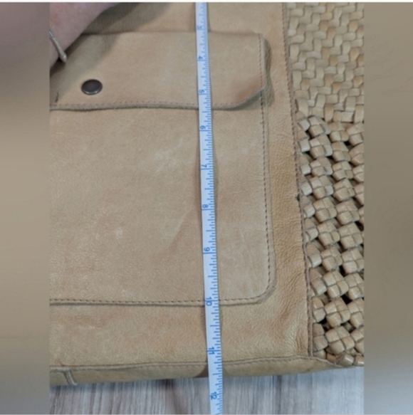 Latico Leather "Martine" Woven Tote Oversized Bag Color Honey - Picture 15 of 15